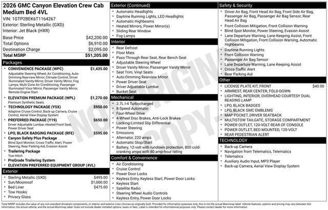 2026 GMC Canyon Elevation