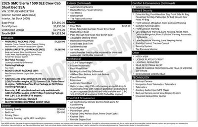 2026 GMC Sierra 1500 SLE