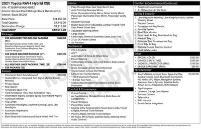 2021 Toyota RAV4 Hybrid XSE