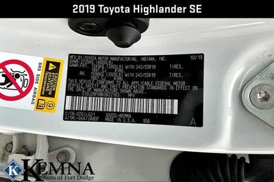 2019 Toyota Highlander SE