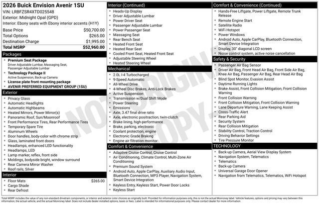 2026 Buick Envision Avenir